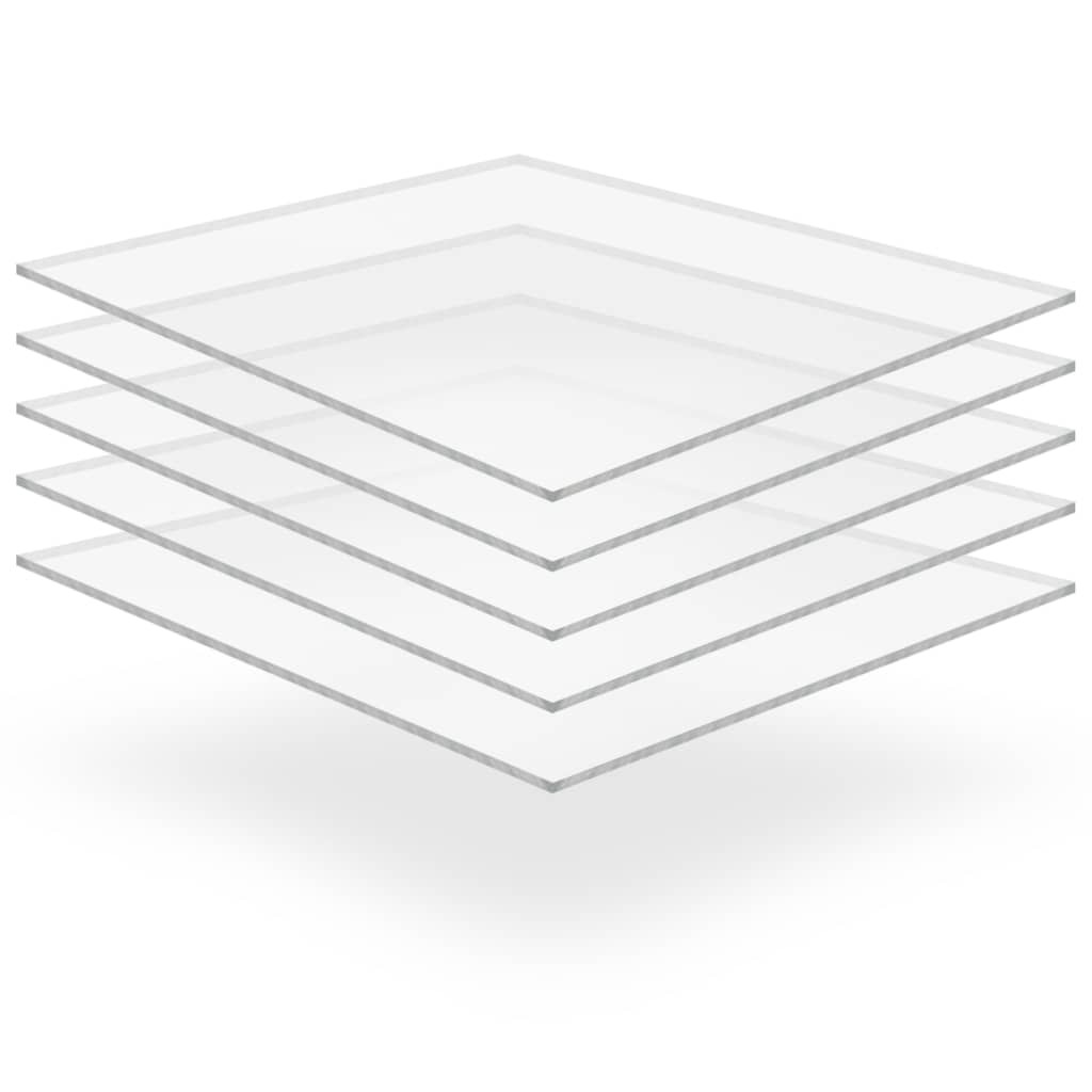 Clear Acrylic Glass Sheets 5 pcs 40x60 cm 5 mm